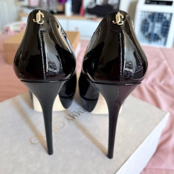 Jimmy Choo Glossy Black Platform Heels - Picture 5 of 11
